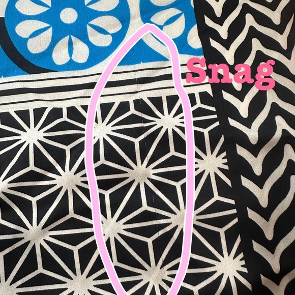 Loft Midi Dress Women MT Blue Black White Floral Geo Tie Fringe Knee Length New - Picture 8 of 8